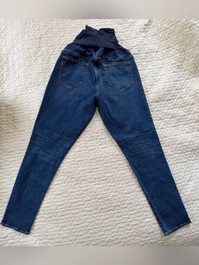 Navy Maternity Jeggings with Stretch Panel